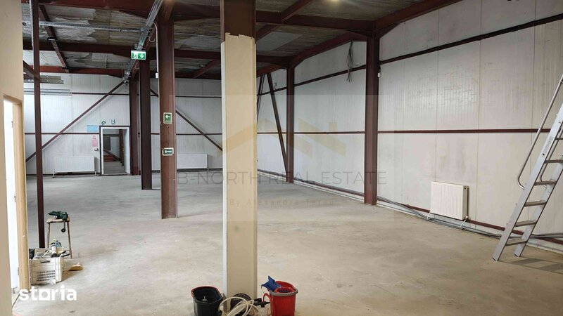 Popesti-Leordeni, hala industriala cu birouri de inchiriat, 542 mp, rampa